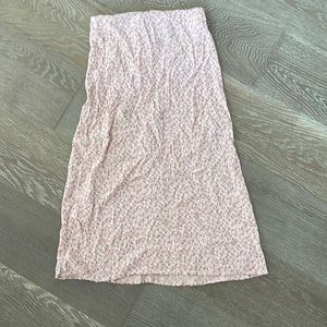 Brandy Melville pink floral midi skirt